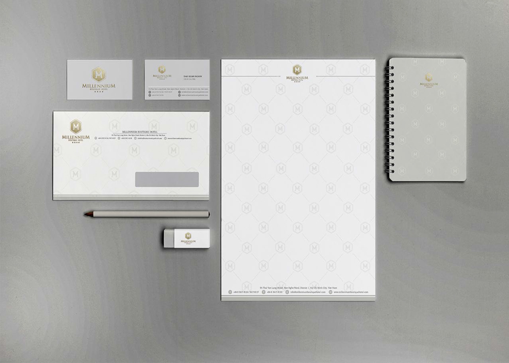 MILLENIUM - Thiết kế nhận diện thương hiệu khách sạn 4 sao Millenium Boutique Hotel